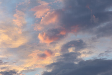 Dramatic pink and blue cloudscape over Burbank California