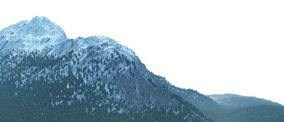 Snowy mountains Isolate on white background 3d illustration - 520714663