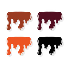 Drip chocolate vector illustration. chocolate splash and flow drops of dark or milky choco. drip choco