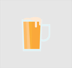  beer glasses flat style icons. Vector illustration
