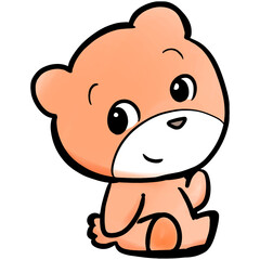座っているくまのイラスト