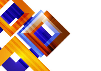 Futuristic abstract background with bright geometric shapes. Cover of technology business presentation. Vector