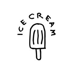 illustration vector of ice cream. Doodle style. hand drawn image of ice cream.