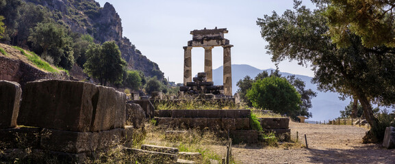 Delphi Greece. Delfi Archaeological Site, Ancient Greek ruins