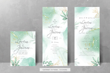 Hand Painted Watercolor Floral Wedding Invitation Menu Template