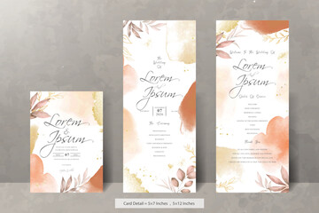 Hand Painted Watercolor Floral Wedding Invitation Menu Template