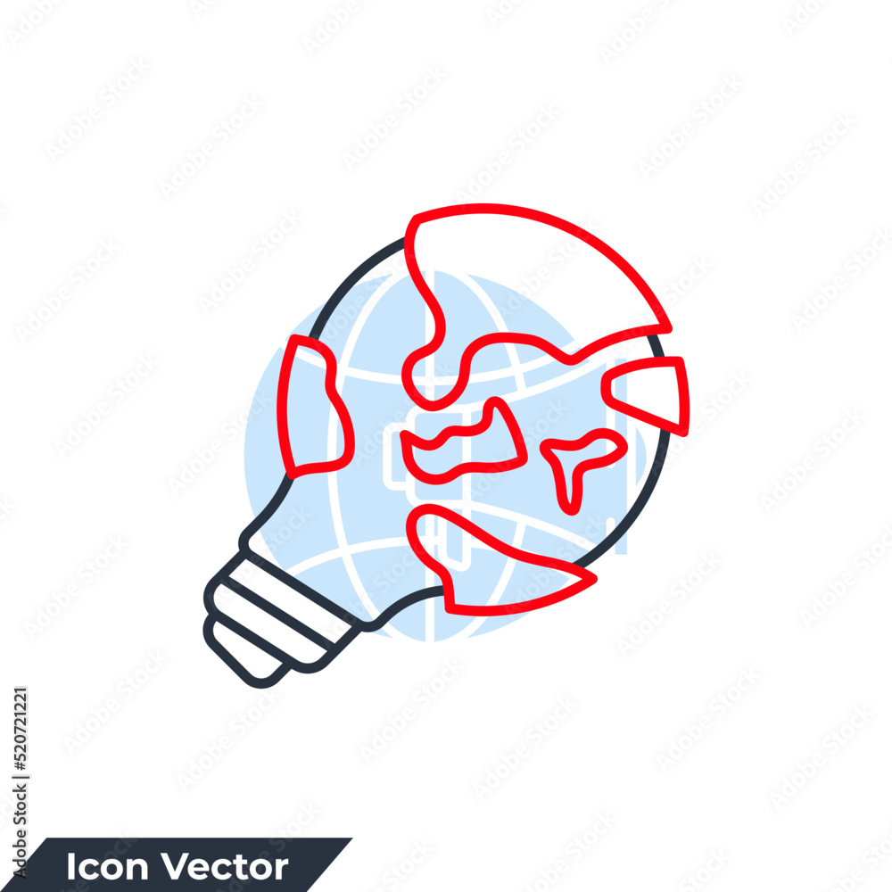 Poster global solution icon logo vector illustration. light bulb and globe symbol template for graphic and 