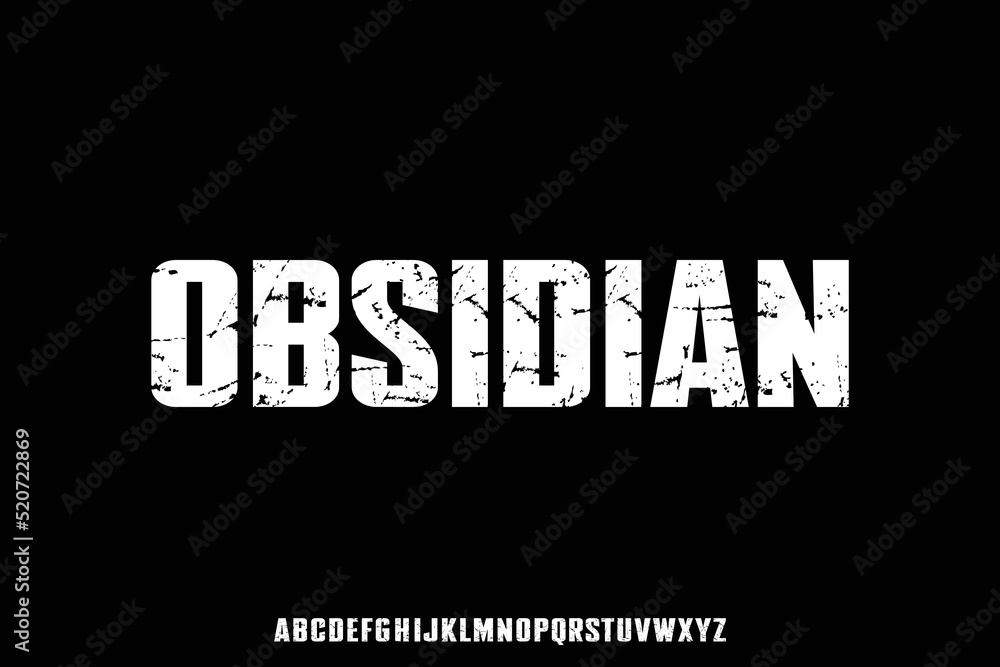 Poster strong condensed display font with grunge texture