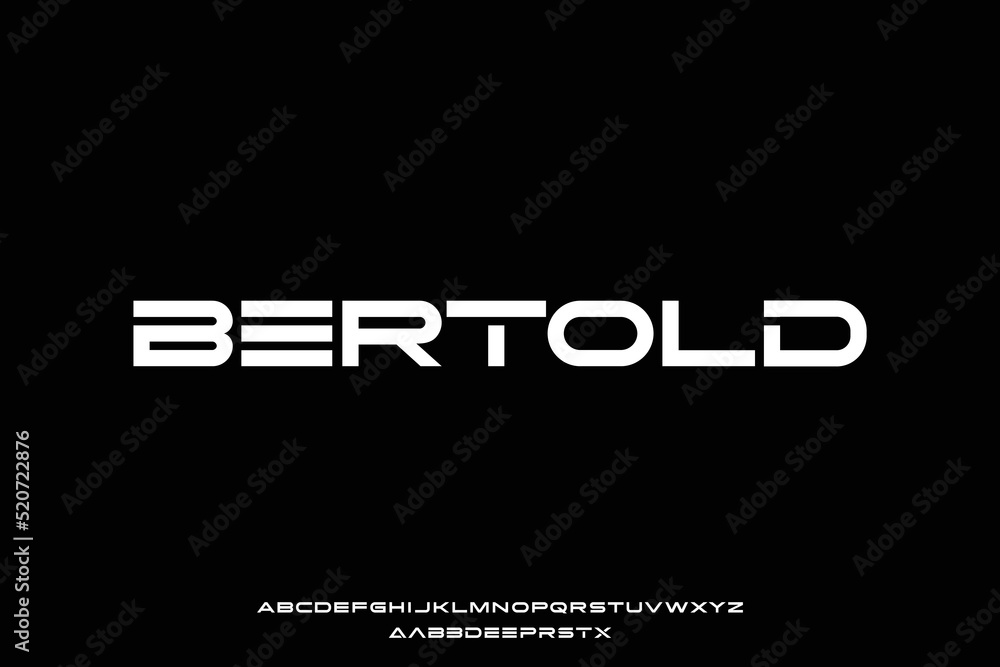 Poster bold extended futuristic font with alternate