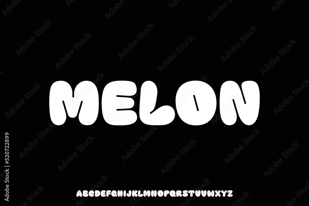 Poster unique bubble style font design vector