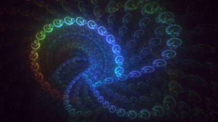 3D rendering abstract colorful fractal light background