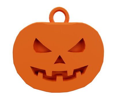 3d illustration of Halloween pumpkin front view, Halloween background design element