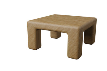 Wooden table Realistic 3D illustration