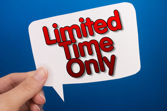 Speech bubble in front of colored background with Limited Time Only text.