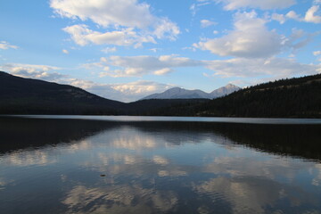 reflection of clouds in lake