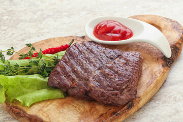 Grilled machete skirt beef steak