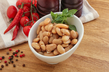 Whinte canned kidney beans in the bowl