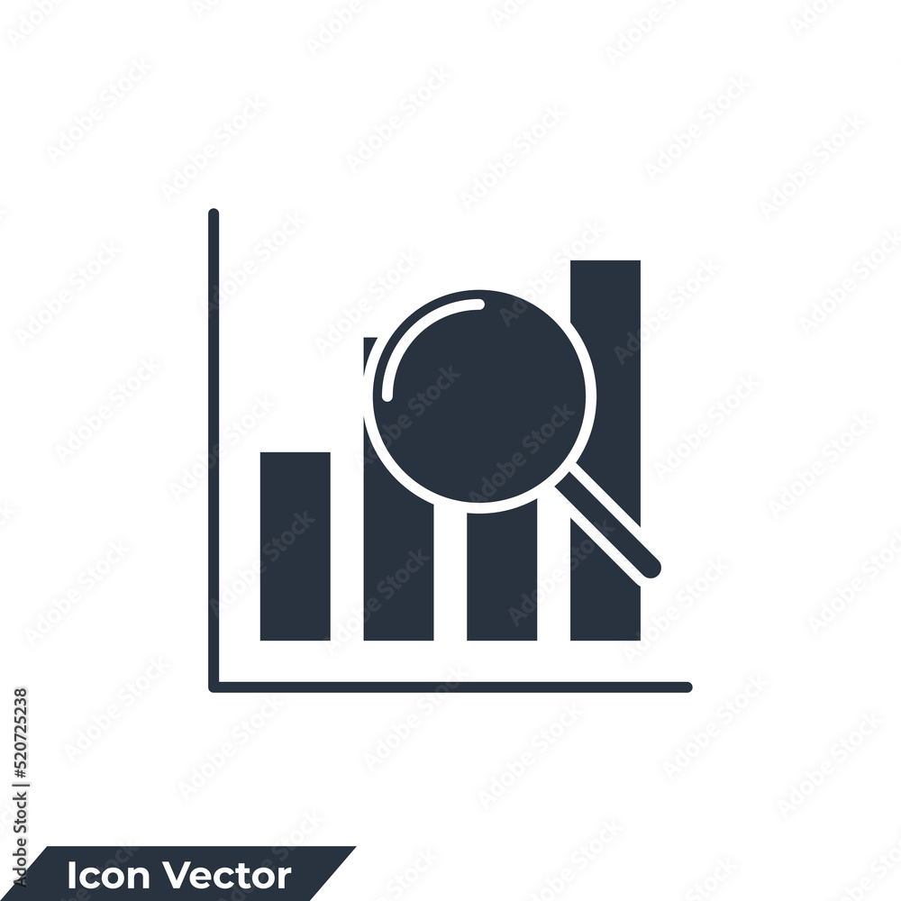 Poster analytics icon logo vector illustration. data analysis symbol template for graphic and web design co