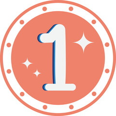 Number One 1 Element Flat Icon