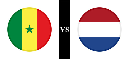 the concept of senegal vs netherlands. flags of senegalese and holland. vector illustration