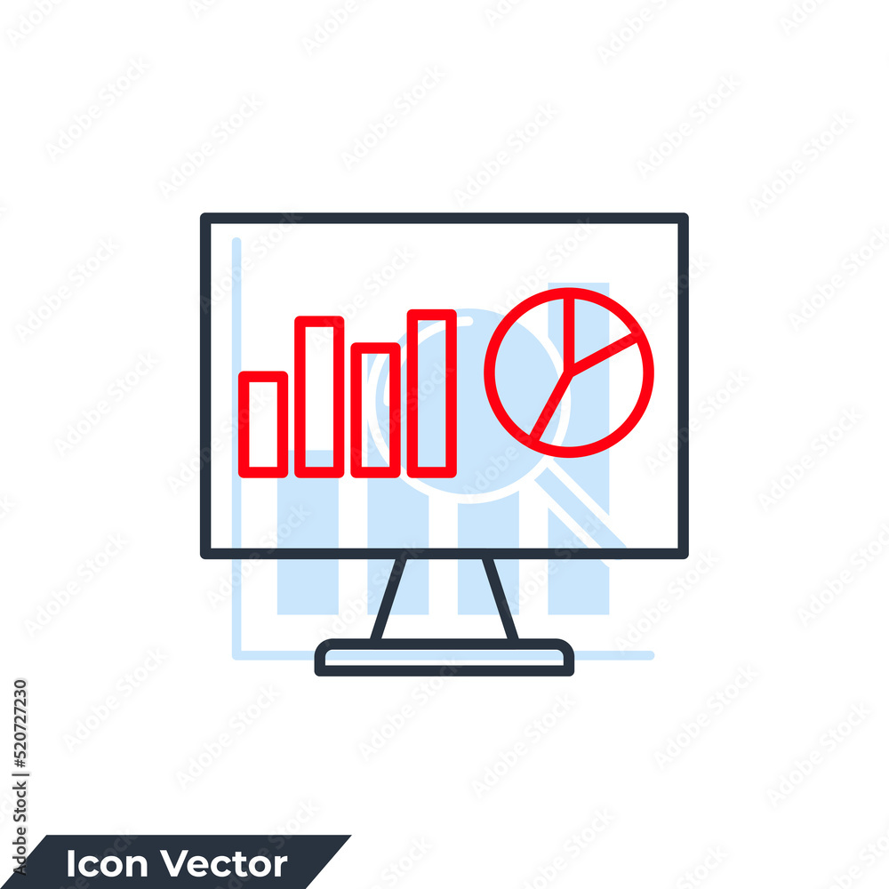 Poster monitoring icon logo vector illustration. dashboard admin symbol template for graphic and web design