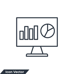 monitoring icon logo vector illustration. Dashboard admin symbol template for graphic and web design collection