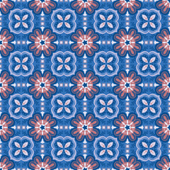 Seamless Background Retro Garden Nature Aboriginal Floral Damask Traditional Pattern Art