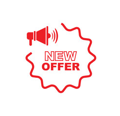 new offer sign on white background