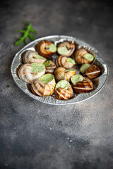snails food green meal food snack diet on the table copy space food background 