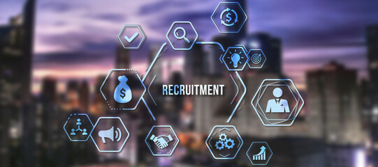 Internet, business, Technology and network concept.Recruitment career employee interview business...