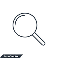 search icon logo vector illustration. Magnifying glass symbol template for graphic and web design collection