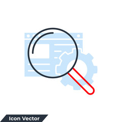 search icon logo vector illustration. Magnifying glass symbol template for graphic and web design collection