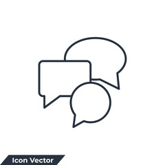 Fototapeta premium social media icon logo vector illustration. bubble chat symbol template for graphic and web design collection