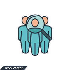 audience icon logo vector illustration. target with audience symbol template for graphic and web design collection