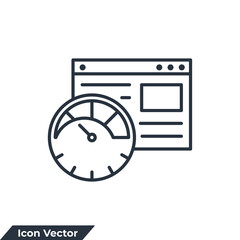 page speed icon logo vector illustration. Website Optimization symbol template for graphic and web design collection