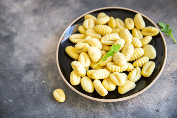 raw gnocchi dough, potatoe cuisine fresh meal food snack on the table copy space food background