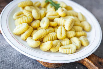 raw gnocchi dough, potatoe cuisine fresh meal food snack on the table copy space food background