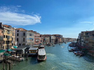 Grand Canal at sunny day with round cloud, Venice, Italy