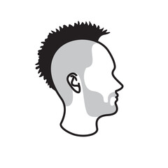 different hairstyles. Male portrait or young man various hairstyle. vector.