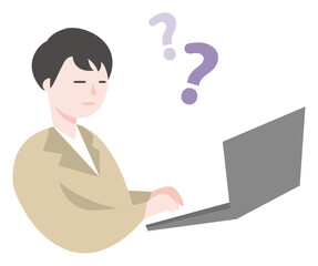 アイデアが出ない人物のビジネスイラスト