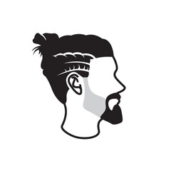 different hairstyles. Male portrait or young man various hairstyle. vector.