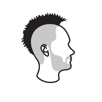 recommend clip art: different hairstyles. Male portrait or young man various hairstyle. vector.