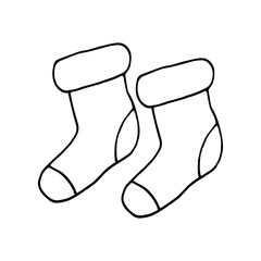 socks hand drawn in doodle style. clothes.