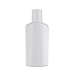 A clean white plastic bottle. Packaging for cosmetic or chemical products. Vector illustration isolated on a white background for design and web.