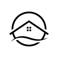 Home roof real estate luxury logo. Brand identity of house business company