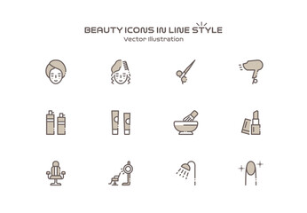 美容室・ヘアサロンのアイコンセット