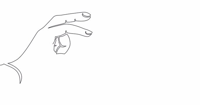 Self drawing line animation Hand holding magnet Customer attraction strategy continuous line drawn concept video