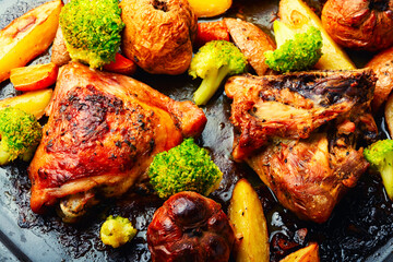 Baked chicken thighs.