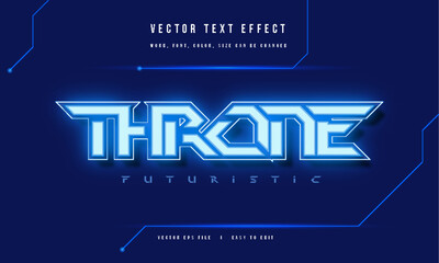 Neon light throne futuristic editable movie game style text effect © elhambrana