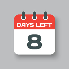 Countdown daily page calendar icon - 8 days left